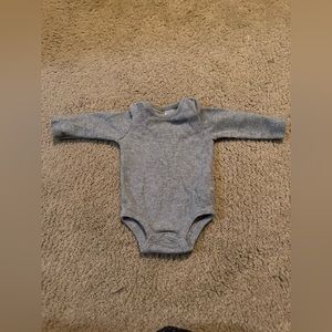 3-6 Month Falls Creek Gray Waffle Long-Sleeve Onesie